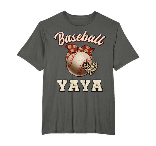Baseball Yaya Bandana Leopard Heart T-Shirt - Novelty Apparel Men Women - T-Shirt, Sweatshirt, Hoodie