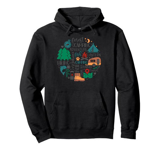 Camper Family Vacation Campfire Hoodie - Aesthetic Graphic Men Women - T-Shirt, Sweatshirt, Hoodie