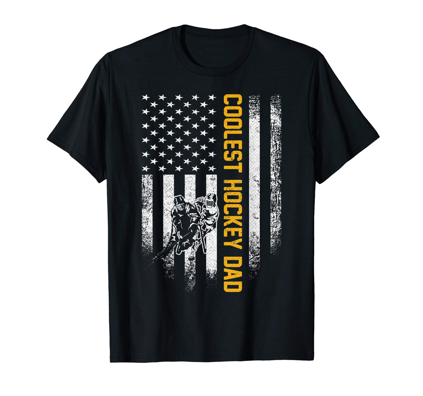 Usa American Flag Coolest Hockey Dad T-Shirt - Minimalist Print Unisex - T-Shirt, Sweatshirt, Hoodie