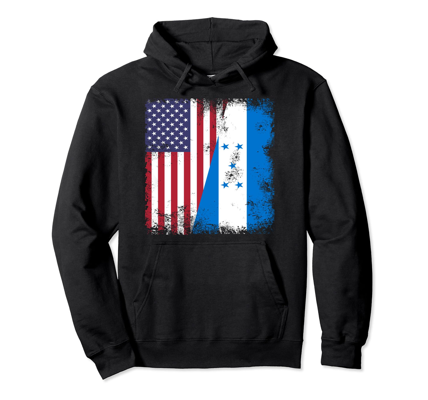 Half Honduran Flag Honduras Usa Gift Hoodie - Trendy Graphic for Adults - T-Shirt, Sweatshirt, Hoodie