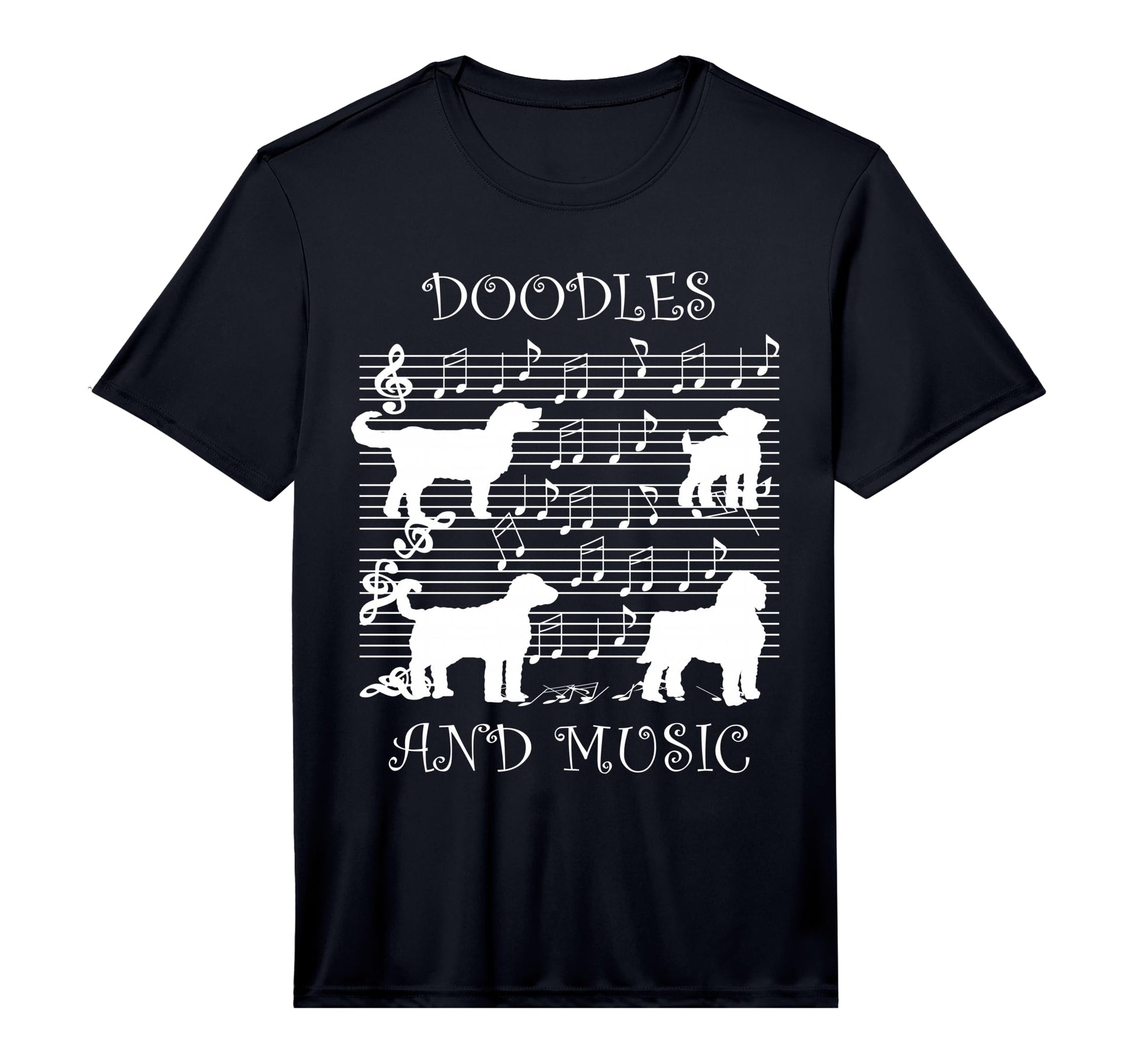 Golden Doodle And Sheet Music Musician T-Shirt - Minimalist Print Unisex - T-Shirt, Sweatshirt, Hoodie