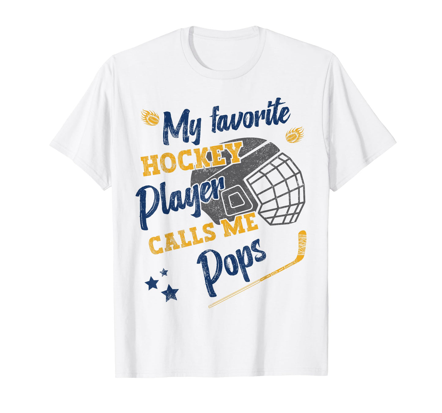 My Favorite Hockey Player Calls Me Pops T-Shirt - Custom Art Print Unisex - T-Shirt, Sweatshirt, Hoodie
