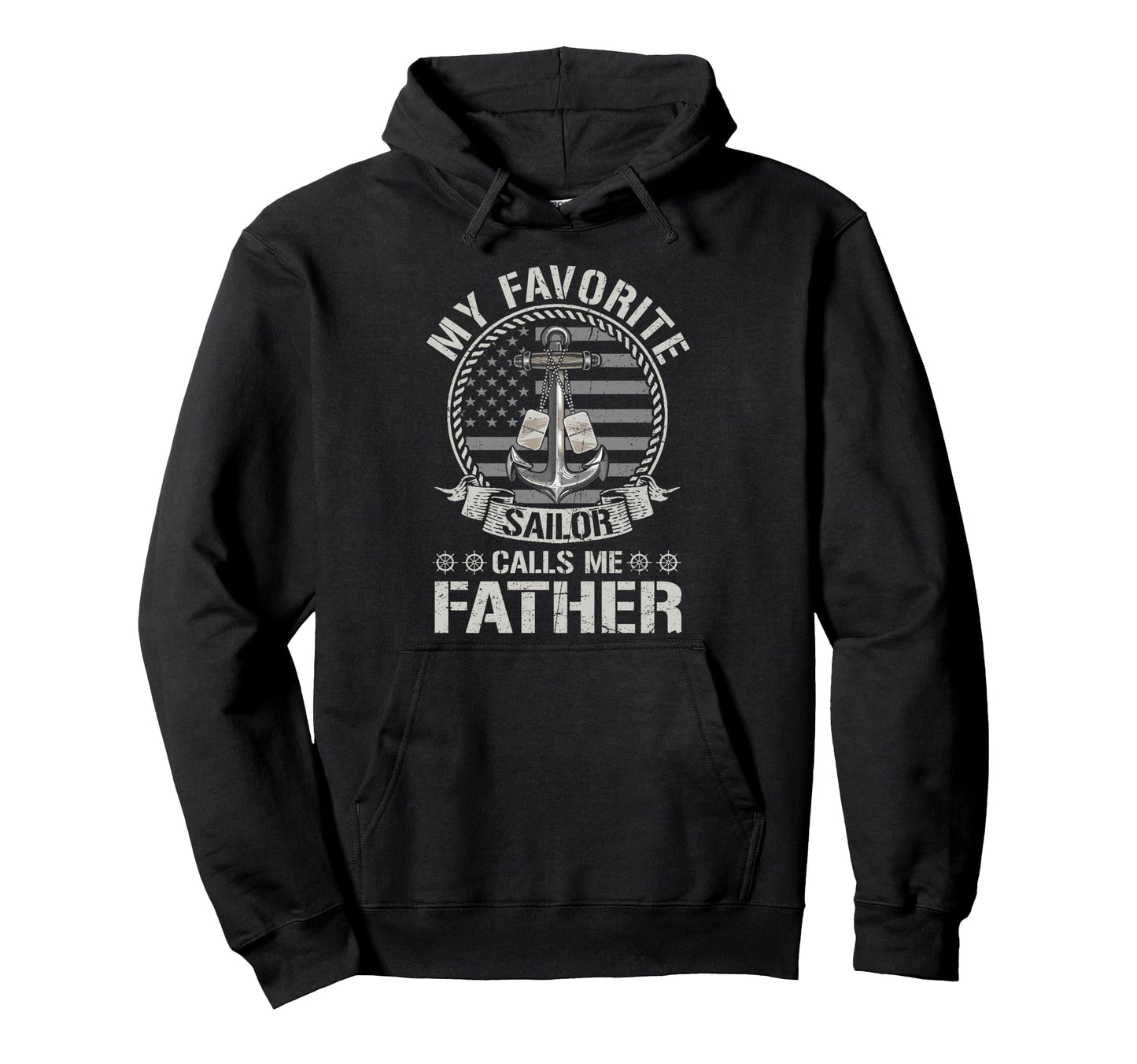 Proud Us Sailor Father Anchor Flag Usa Hoodie - Graphic Print Men Women - T-Shirt, Sweatshirt, Hoodie