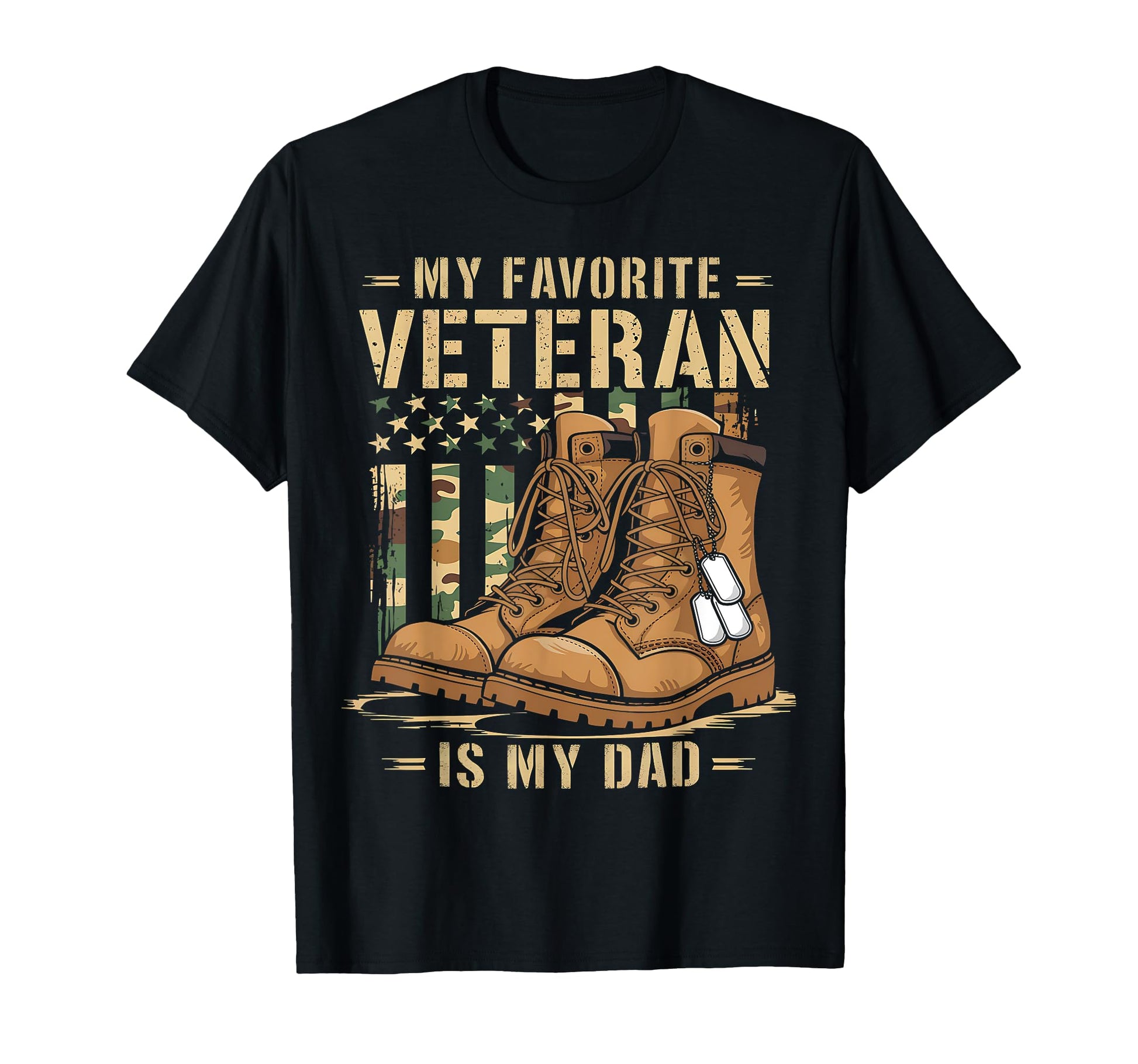 My Favorite Veteran Is My Dad Fathers T-Shirt - Graphic Print for Adults - T-Shirt, Sweatshirt, Hoodie