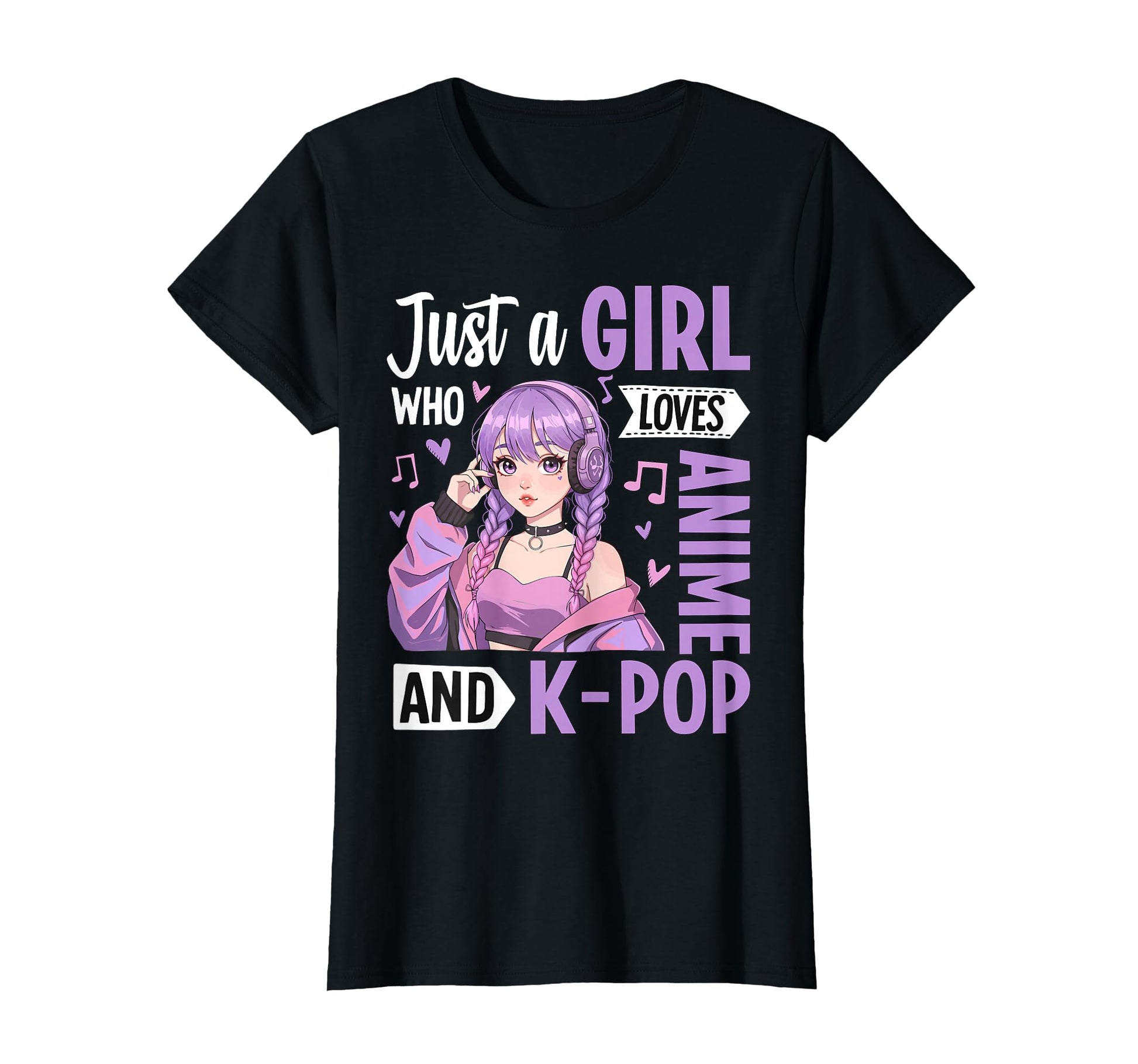 Just Who Loves Anime And K Pop T-Shirt - Unique Graphic for Adults - T-Shirt, Sweatshirt, Hoodie