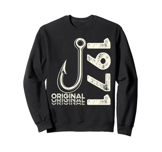 55Th Birthday Fishing Gift Sweatshirt - Aesthetic Graphic for Adults - T-Shirt, Sweatshirt, Hoodie