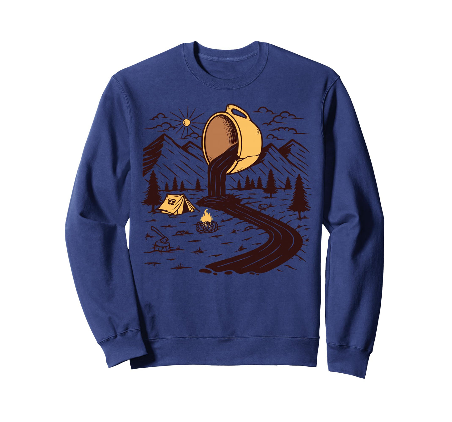 Coffee Mug River Nature Lovers Camping Sweatshirt - Trendy Graphic Unisex - T-Shirt, Sweatshirt, Hoodie