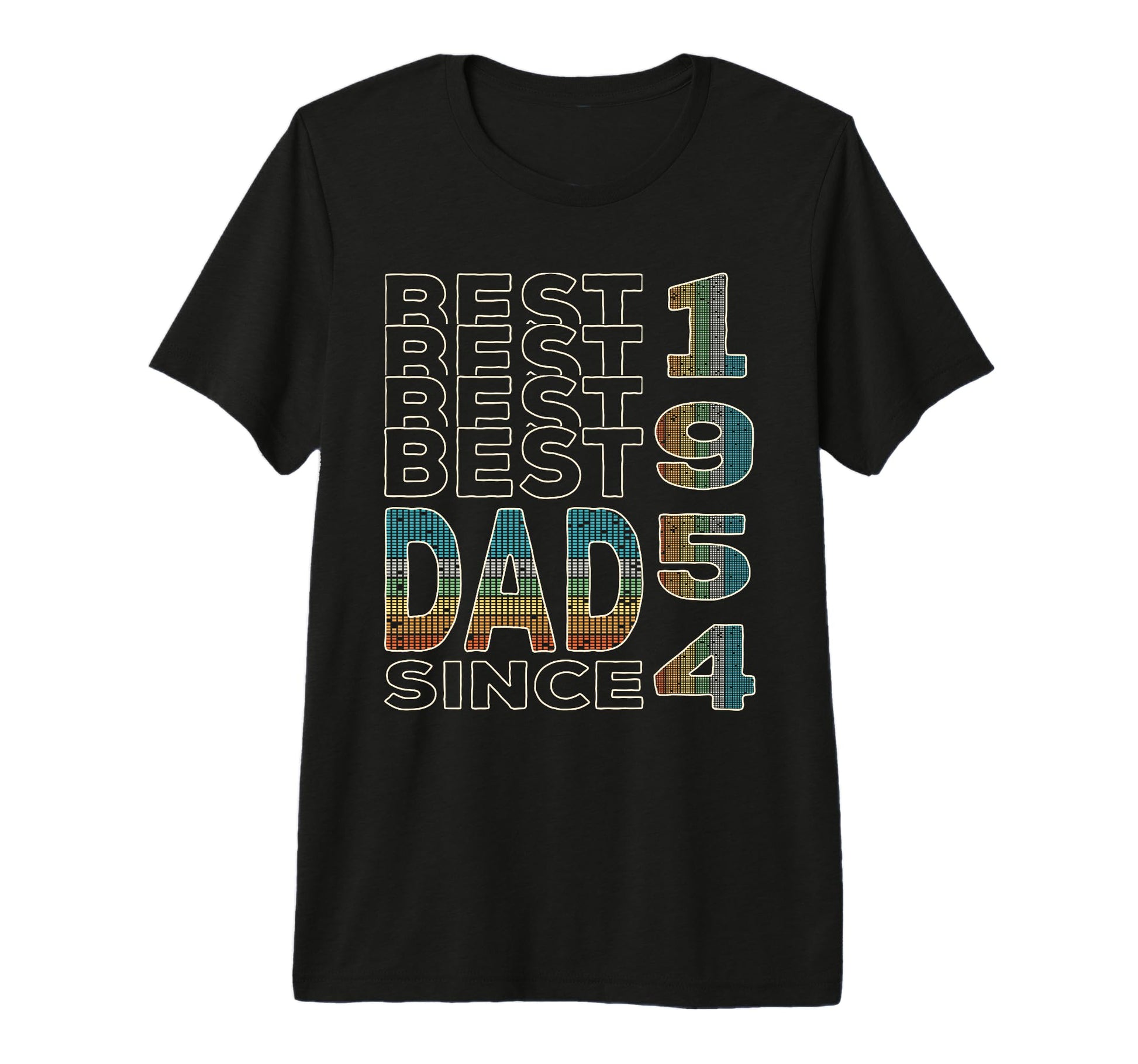 Best Dad World Dad Since 1954 Fathers T-Shirt - Graphic Print for Adults - T-Shirt, Sweatshirt, Hoodie