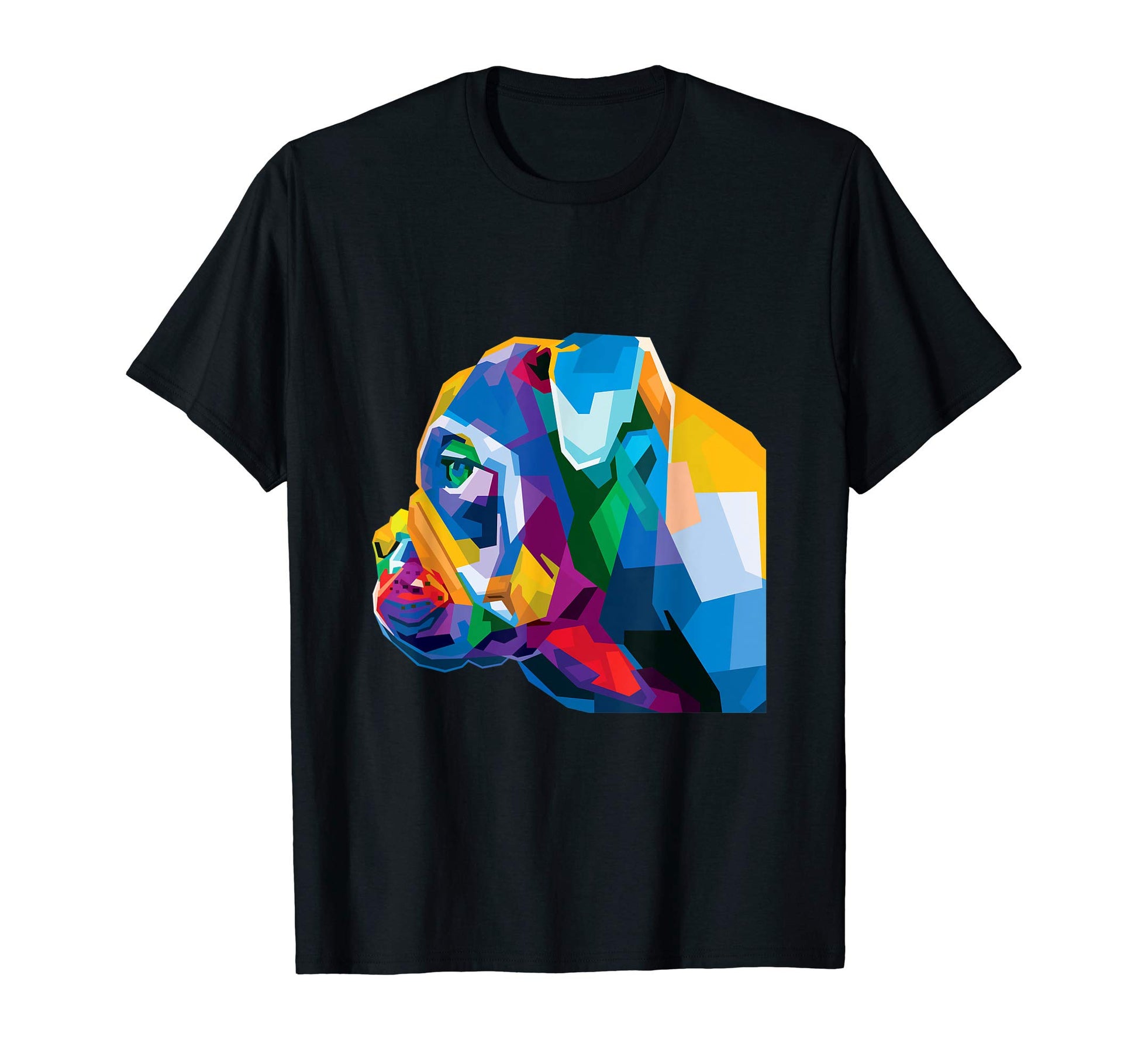 Colorful English Bulldog Geometric T-Shirt - Custom Art Print Men Women - T-Shirt, Sweatshirt, Hoodie
