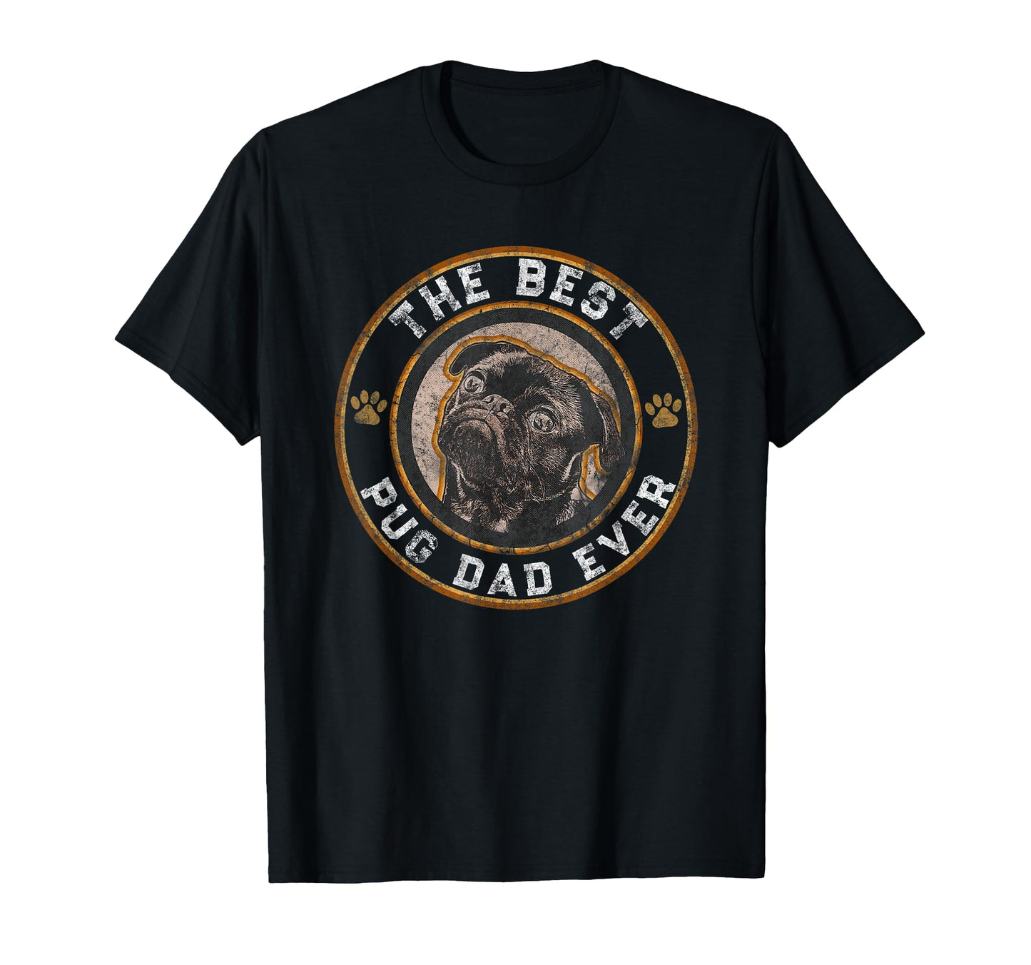 Best Pug Dad Ever Black Pugs Owner Dog T-Shirt - Graphic Print for Adults - T-Shirt, Sweatshirt, Hoodie