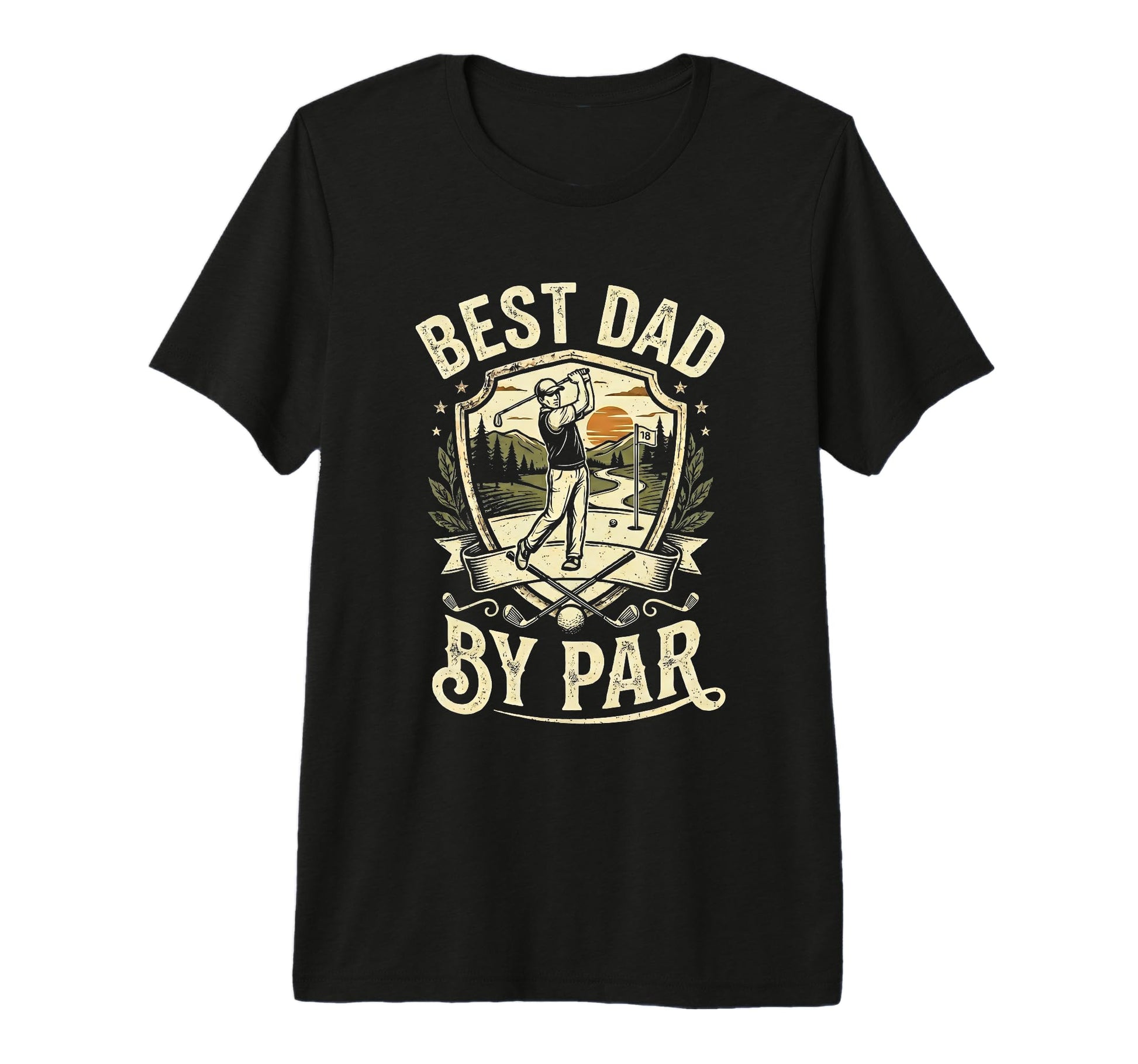 Mens Best Dad Par Funny Golfing T-Shirt - Minimalist Print Men Women - T-Shirt, Sweatshirt, Hoodie