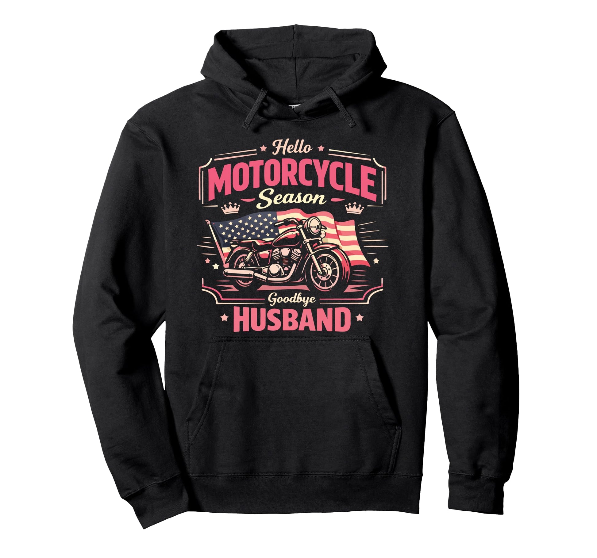Motorcycle Biker Husband Wife Hello Hoodie - Novelty Apparel Men Women - T-Shirt, Sweatshirt, Hoodie