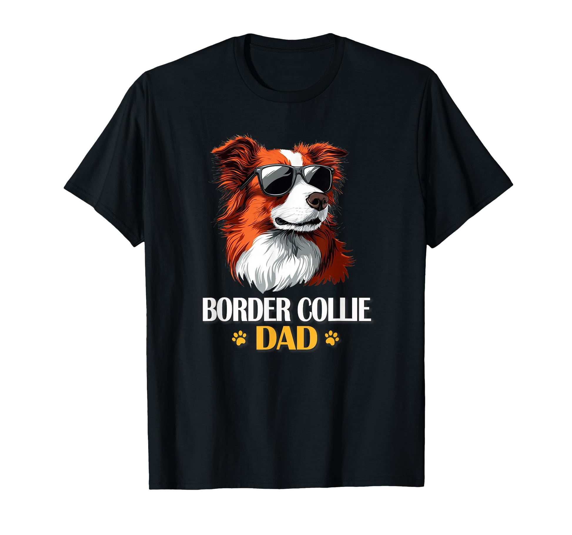 Mens Funny Sunglasses Red Border Collie Dad T-Shirt - Graphic Print Unisex - T-Shirt, Sweatshirt, Hoodie