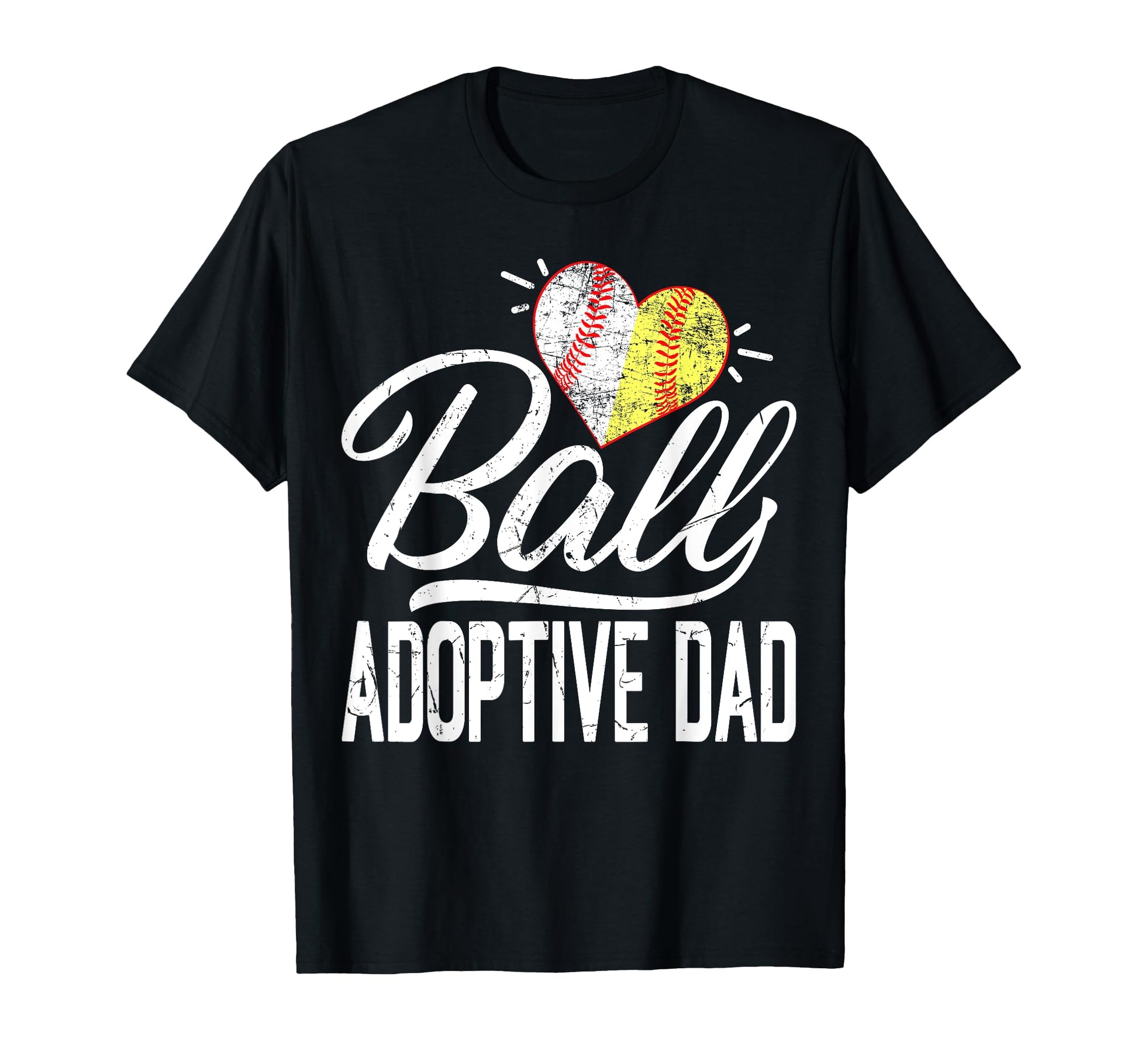 Ball Heart Baseball Softball T-Shirt - Minimalist Print for Adults - T-Shirt, Sweatshirt, Hoodie