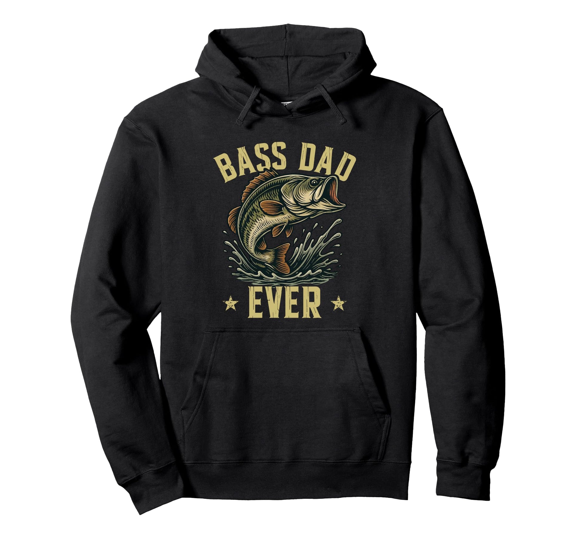 Bass Dad Ever Fishing Gifts Fathers Hoodie - Minimalist Print for Adults - T-Shirt, Sweatshirt, Hoodie