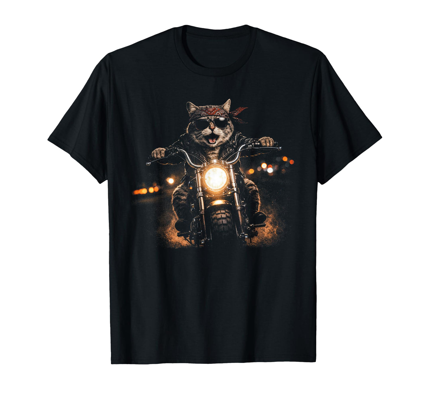 Funny Cat Motorcycle Realistic T-Shirt - Casual Everyday Wear for Adults - T-Shirt, Sweatshirt, Hoodie