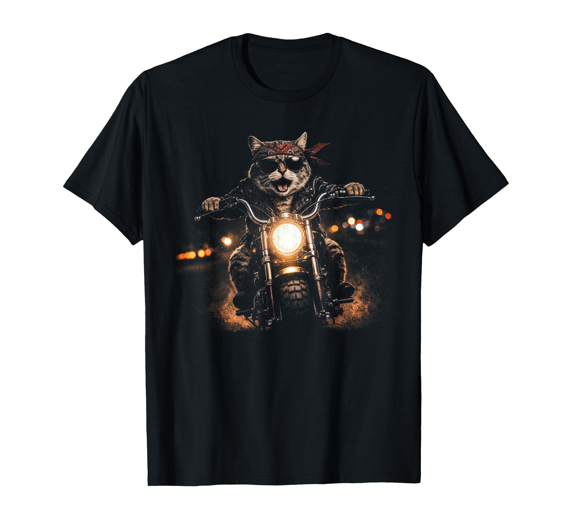 Funny Cat Motorcycle Realistic T-Shirt - Casual Everyday Wear for Adults - T-Shirt, Sweatshirt, Hoodie