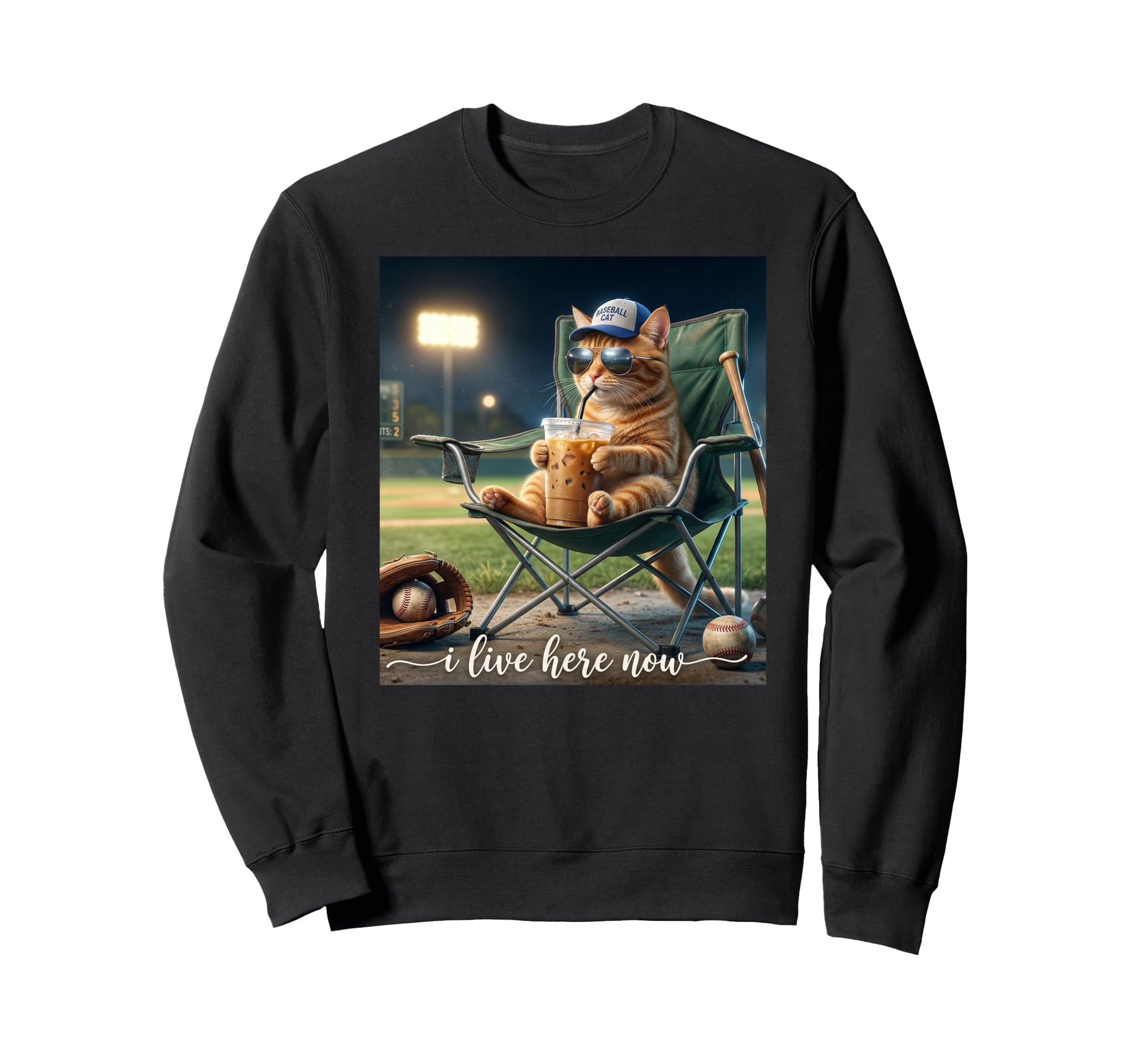 Funny Orange Cat Iced Coffee I Sweatshirt - Casual Everyday Wear Men Women - T-Shirt, Sweatshirt, Hoodie