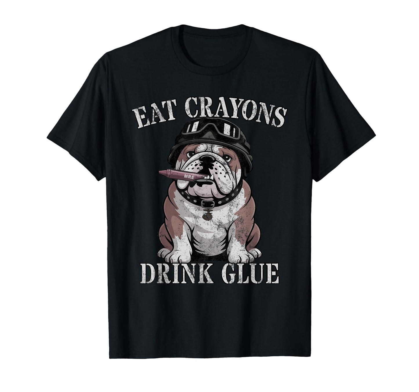 Bulldog Eat Crayons Drink Glue Team T-Shirt - Minimalist Print Unisex - T-Shirt, Sweatshirt, Hoodie
