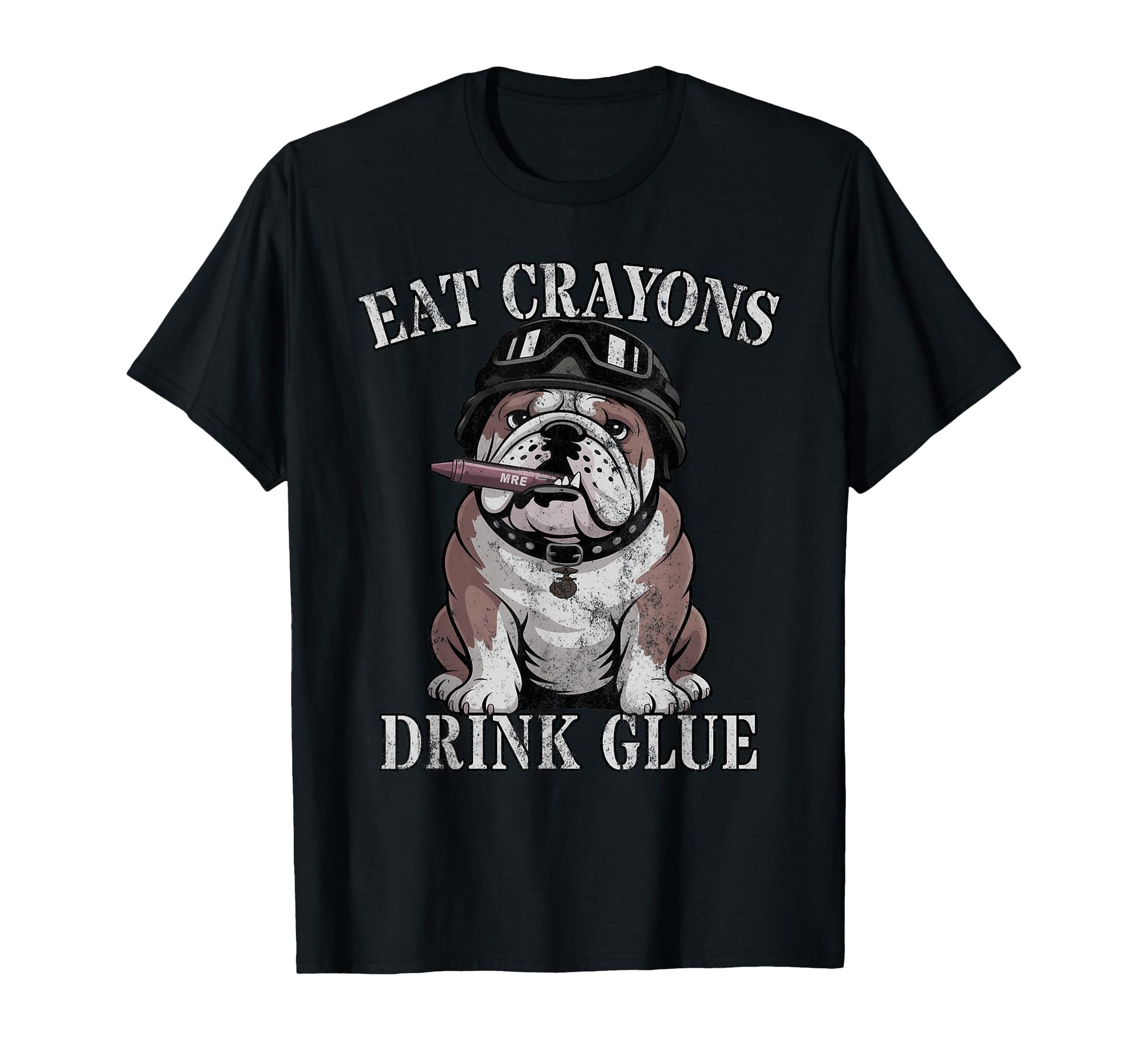 Bulldog Eat Crayons Drink Glue Team T-Shirt - Minimalist Print Unisex - T-Shirt, Sweatshirt, Hoodie