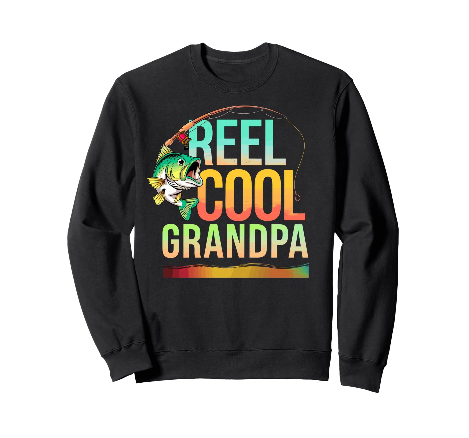 Reel Grandpa Fisherman Grandad Sweatshirt - Custom Art Print Men Women - T-Shirt, Sweatshirt, Hoodie