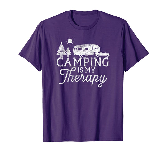 Camping Is My Therapy 5Th Wheel Camper T-Shirt - Novelty Apparel Men Women - T-Shirt, Sweatshirt, Hoodie
