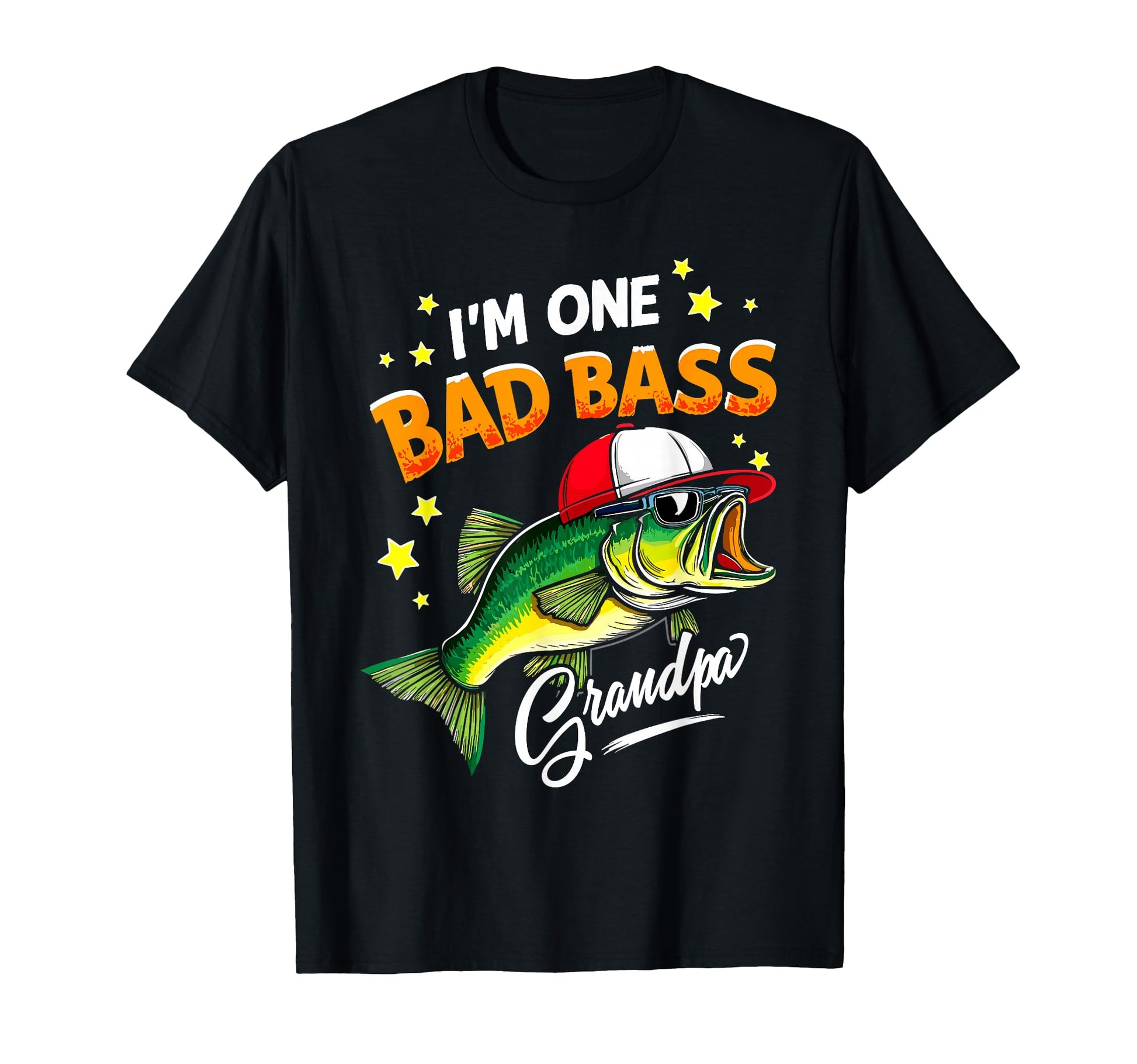 Im One Bad Bass Grandpa Fisherman T-Shirt - Minimalist Print Men Women - T-Shirt, Sweatshirt, Hoodie