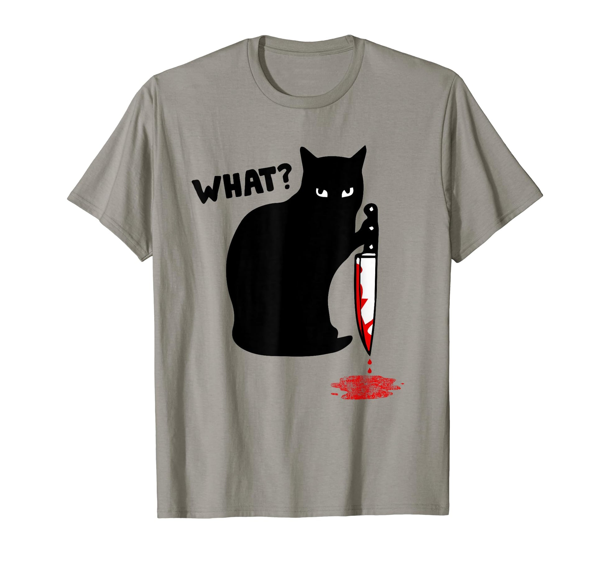 What Murderous Cat Holding Knife Funny T-Shirt - Fun Novelty Design Unisex - T-Shirt, Sweatshirt, Hoodie