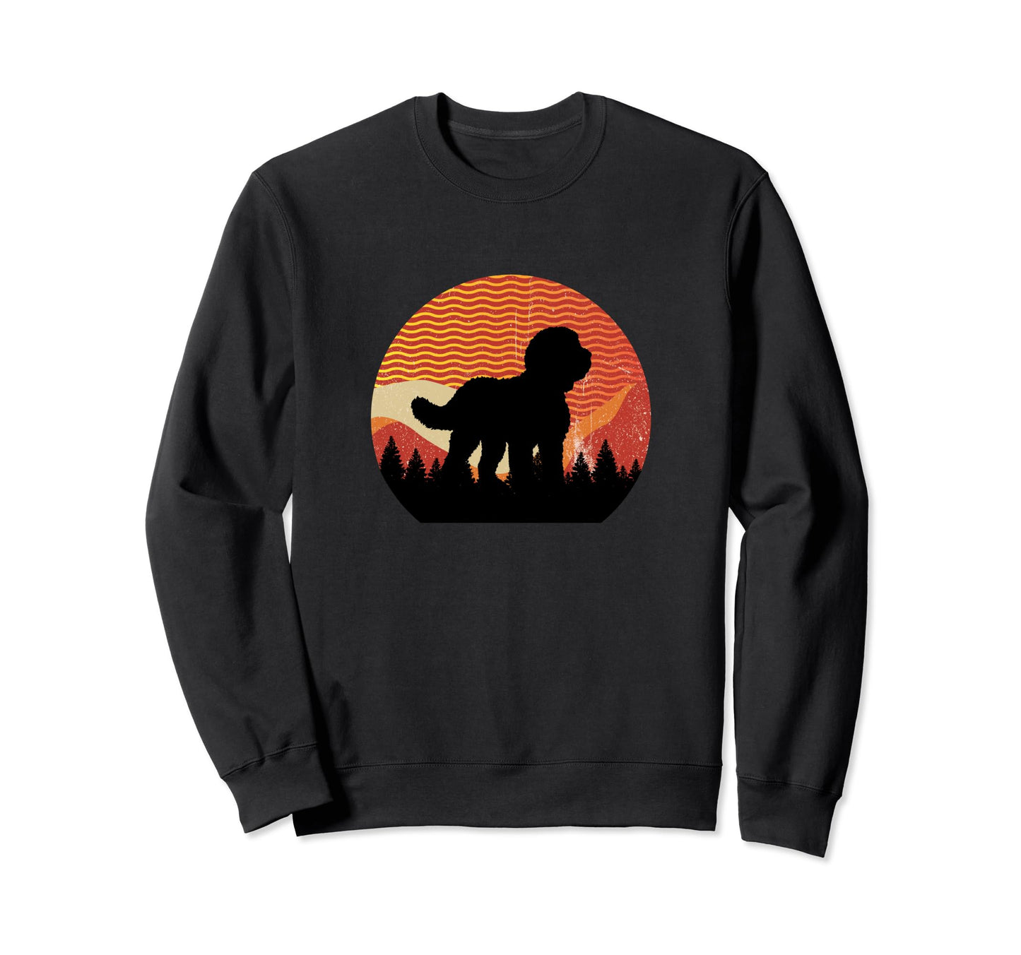 Sheepadoodle Dog Sunset Sweatshirt - Casual Everyday Wear Unisex - T-Shirt, Sweatshirt, Hoodie