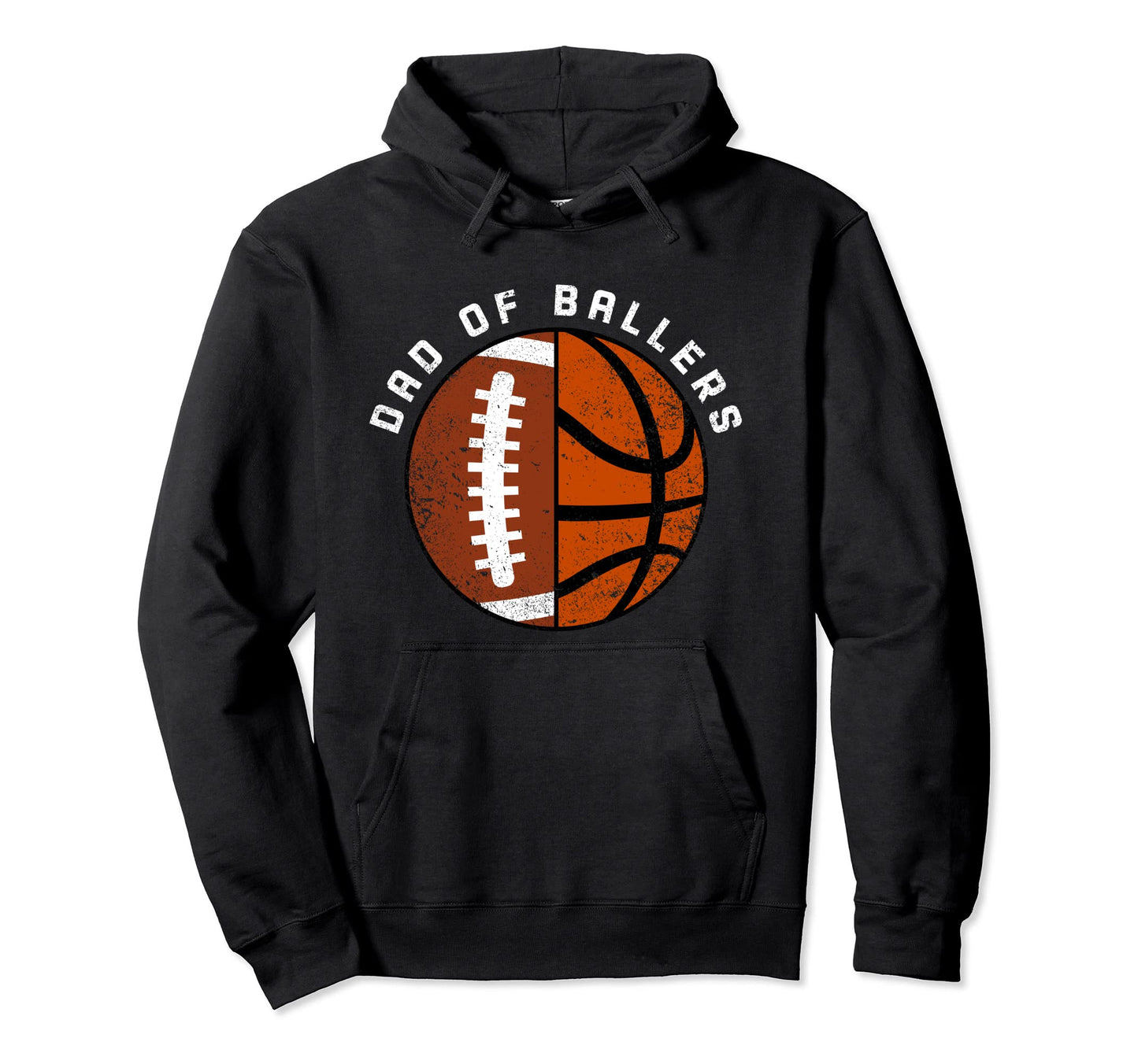 Dad Ballers Funny Football Basketball Hoodie - Minimalist Print Men Women - T-Shirt, Sweatshirt, Hoodie