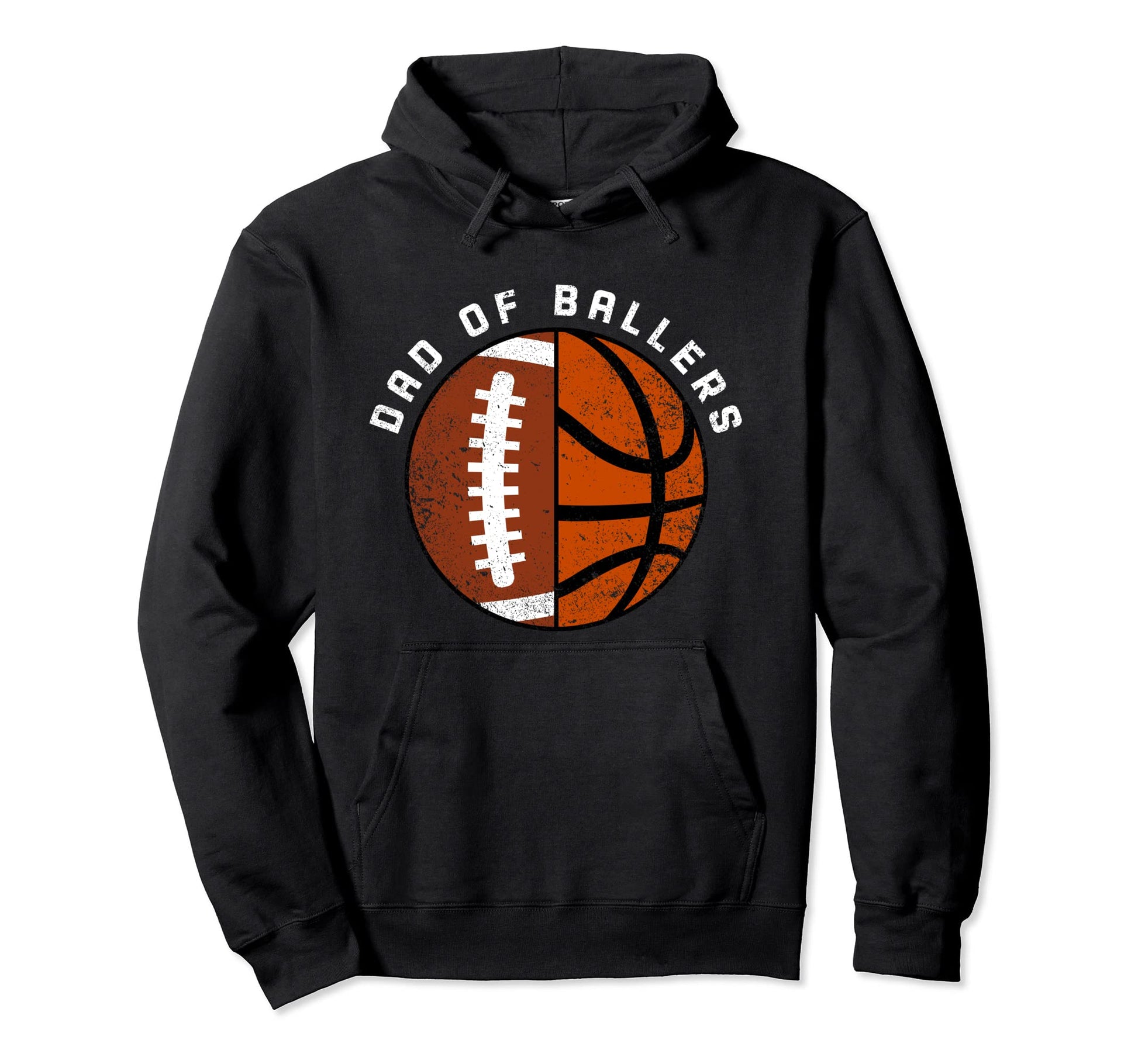 Dad Ballers Funny Football Basketball Hoodie - Minimalist Print Men Women - T-Shirt, Sweatshirt, Hoodie