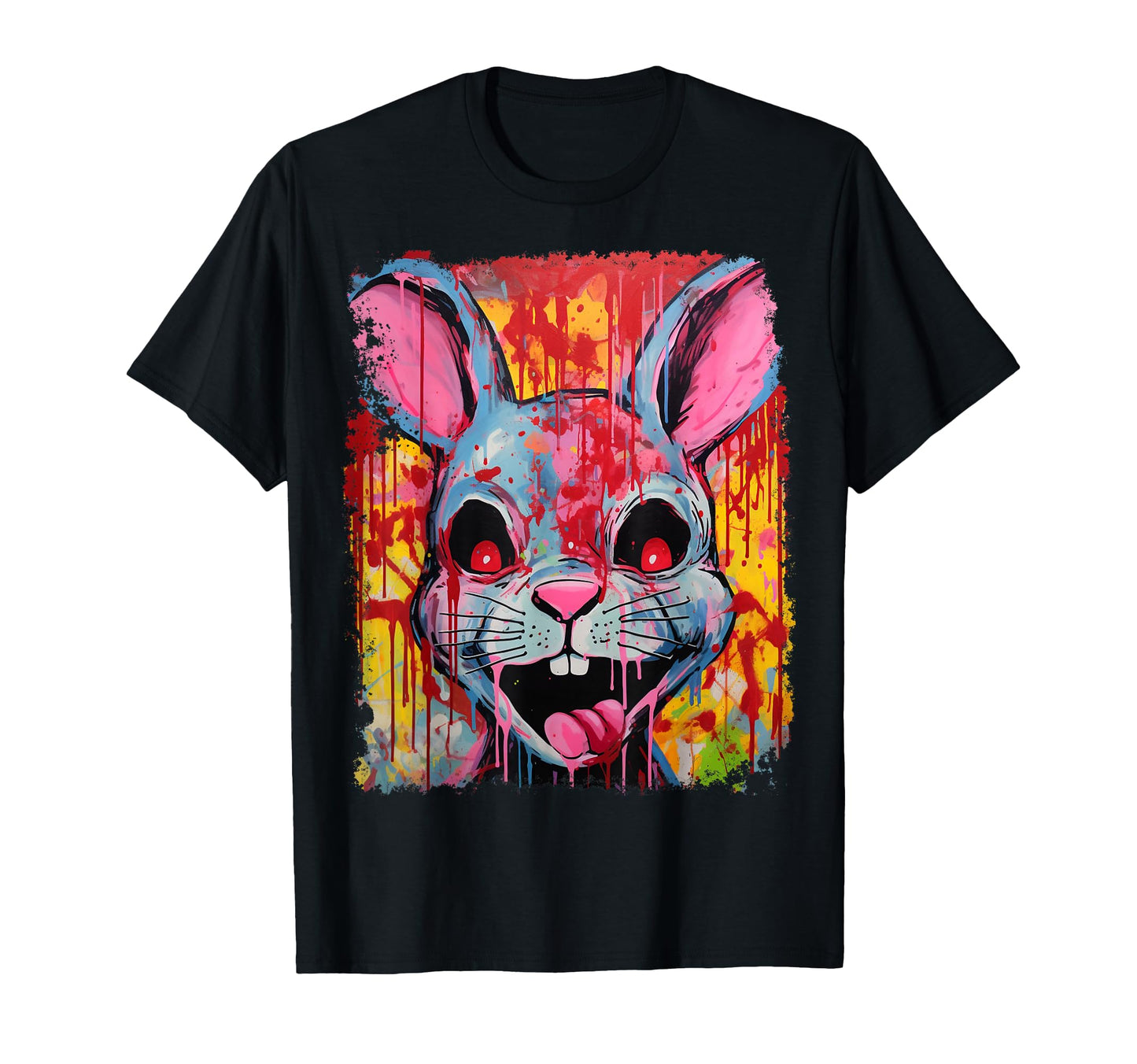 Pop Art Colorful Killer Bunny Rabbit T-Shirt - Novelty Apparel for Adults - T-Shirt, Sweatshirt, Hoodie