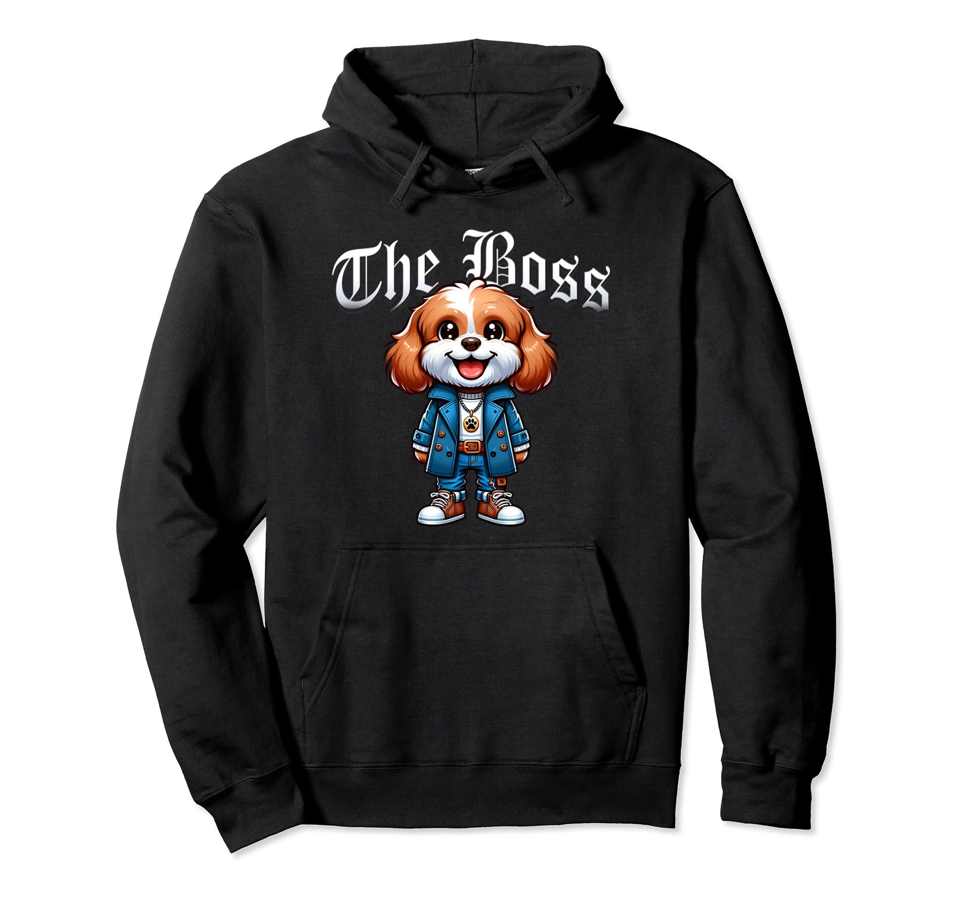 Cavapoo Dog Boss Jacket Outfit Dog Hoodie - Aesthetic Graphic Men Women - T-Shirt, Sweatshirt, Hoodie
