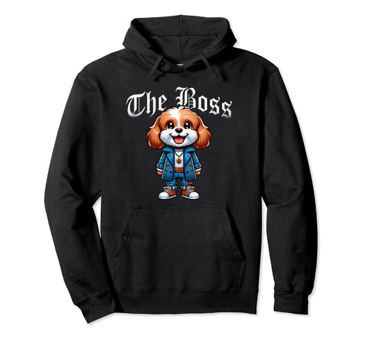Cavapoo Dog Boss Jacket Outfit Dog Hoodie - Aesthetic Graphic Men Women - T-Shirt, Sweatshirt, Hoodie