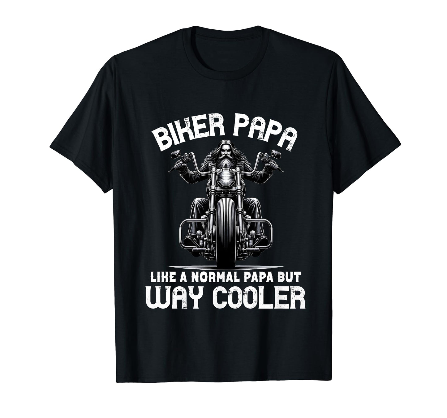 Biker Papa Dad Motorcycle Lover T-Shirt - Custom Art Print for Adults - T-Shirt, Sweatshirt, Hoodie