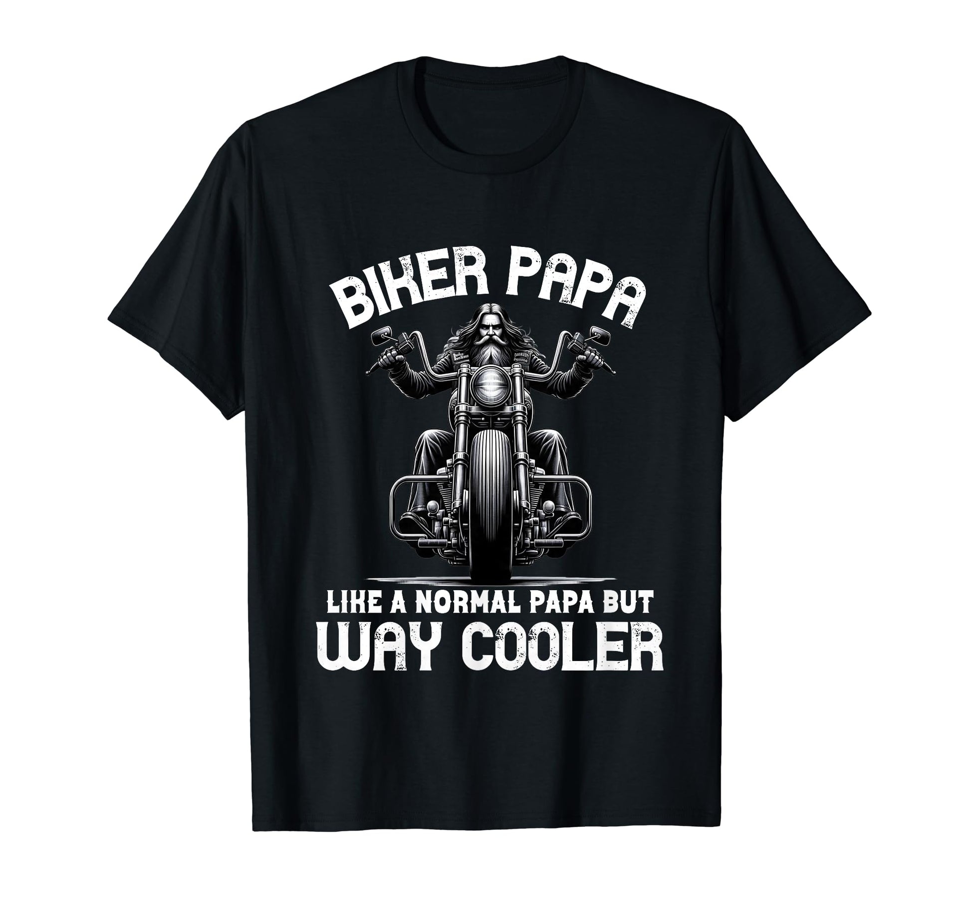 Biker Papa Dad Motorcycle Lover T-Shirt - Custom Art Print for Adults - T-Shirt, Sweatshirt, Hoodie