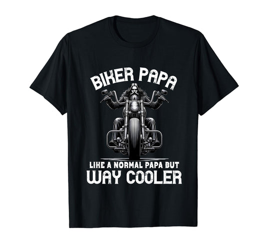 Biker Papa Dad Motorcycle Lover T-Shirt - Custom Art Print for Adults - T-Shirt, Sweatshirt, Hoodie