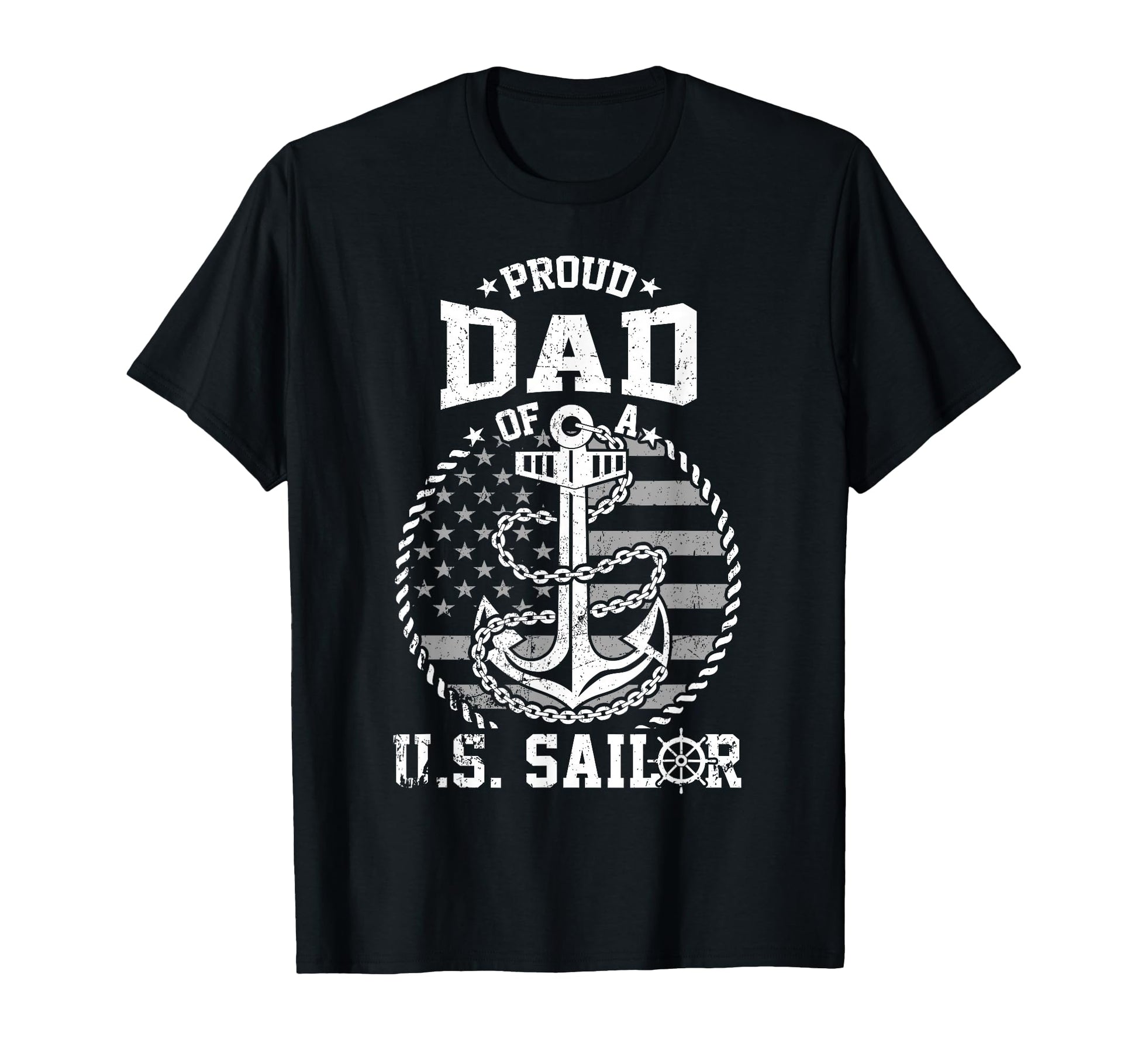 Proud Dad Us Sailor Anchor Flag Usa T-Shirt - Streetwear Style for Adults - T-Shirt, Sweatshirt, Hoodie