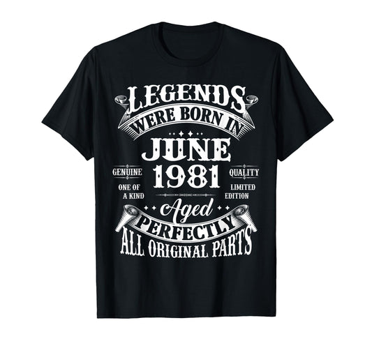 45Th Birthday Gift Legend Born June T-Shirt - Novelty Apparel for Adults - T-Shirt, Sweatshirt, Hoodie