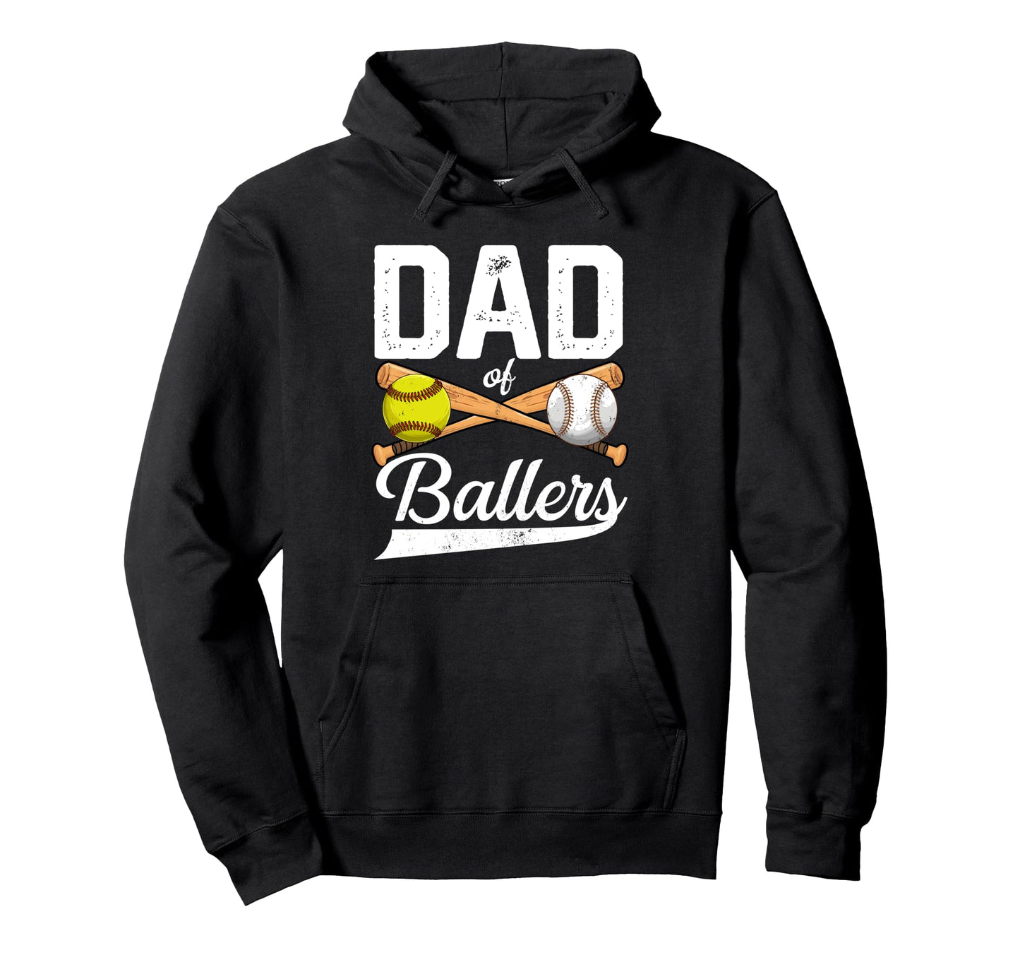 Dad Ballers Dad Baseball And Softball Hoodie - Minimalist Print Unisex - T-Shirt, Sweatshirt, Hoodie