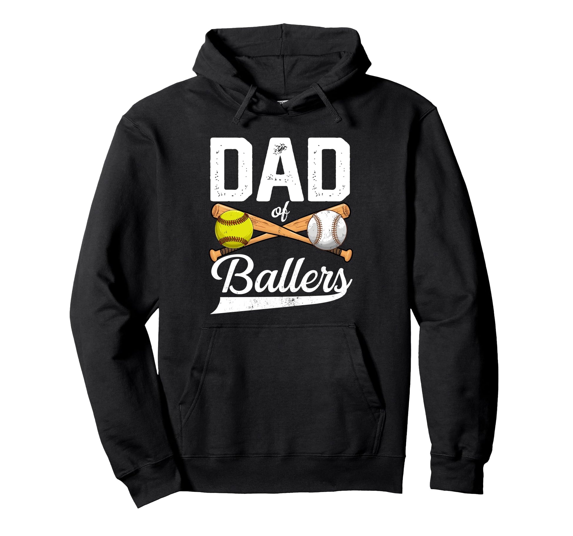 Dad Ballers Dad Baseball And Softball Hoodie - Minimalist Print Unisex - T-Shirt, Sweatshirt, Hoodie