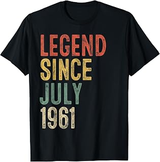 Legend Since July 1961 65th Birthday Men Women 65 Year Old T-Shirt Unisex T-shirt, Sweatshirt, Hoodie, Long Sleeve Tee - T-Shirt, Sweatshirt, Hoodie