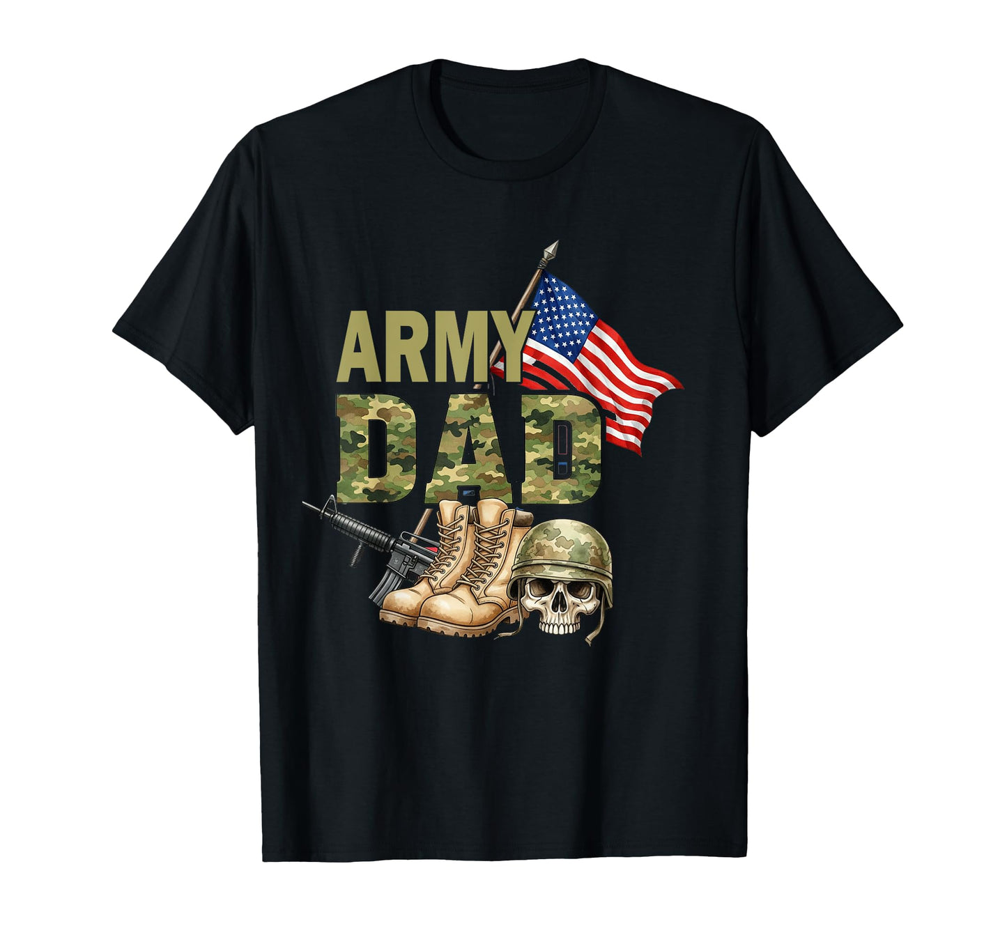 Army Dad Patriotic American Us Flag 4Th T-Shirt - Graphic Print Men Women - T-Shirt, Sweatshirt, Hoodie