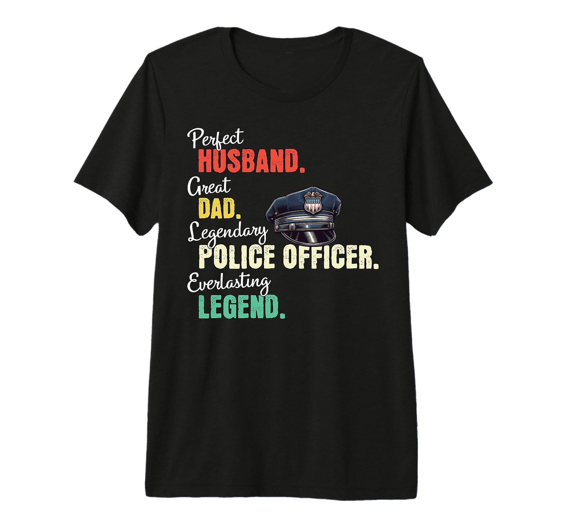 Dad Husband Police Officer Tri Blend T-Shirt - Unique Graphic Unisex - T-Shirt, Sweatshirt, Hoodie