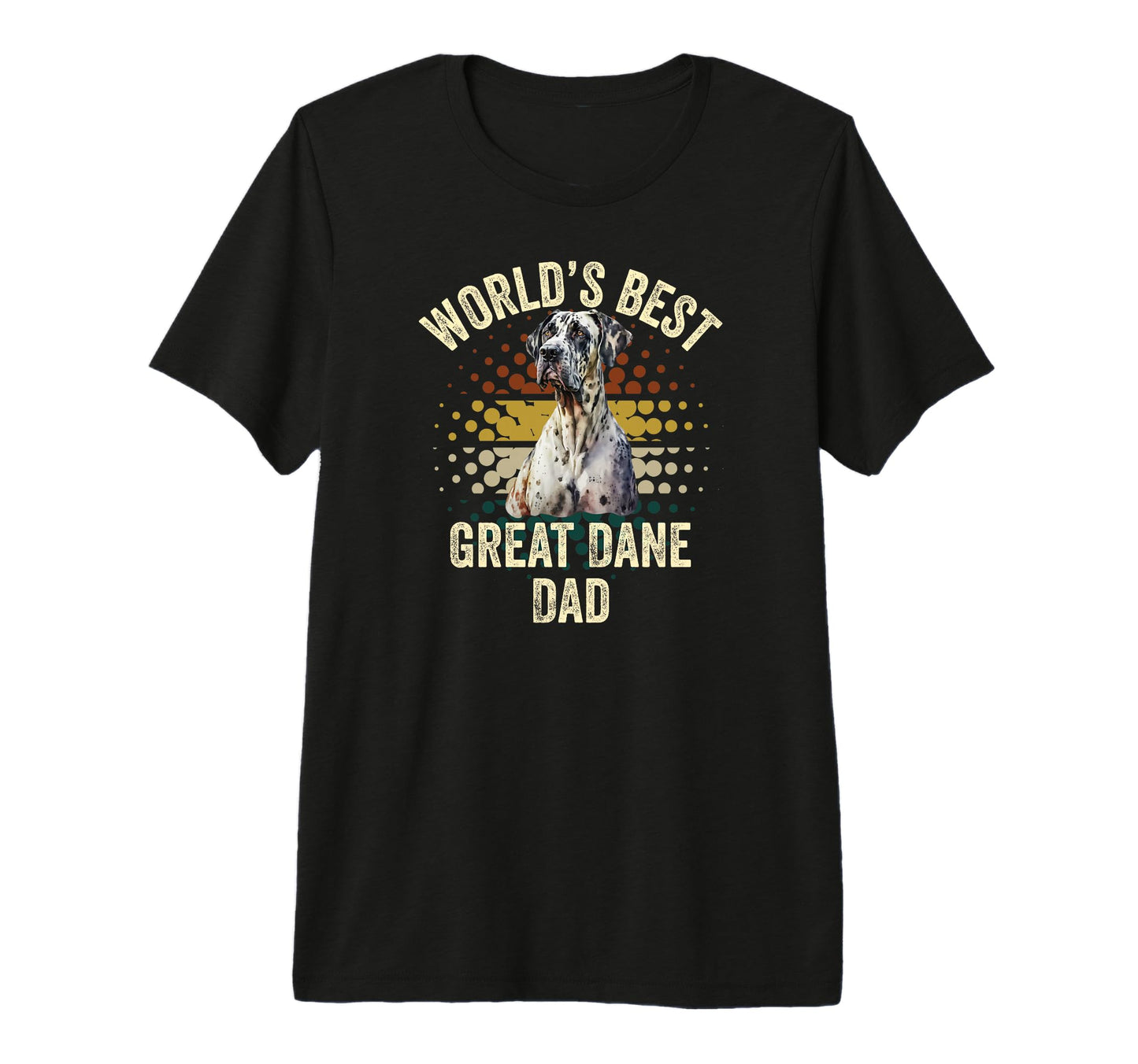 Worlds Best Great Dane Dad Funny T-Shirt - Custom Art Print Men Women - T-Shirt, Sweatshirt, Hoodie