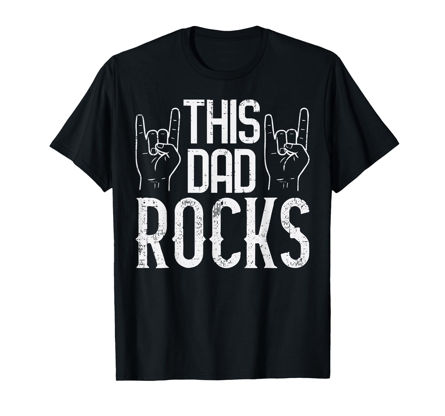 Fathers Day This Dad Rocks Rocker Hand T-Shirt - Custom Art Print Unisex - T-Shirt, Sweatshirt, Hoodie