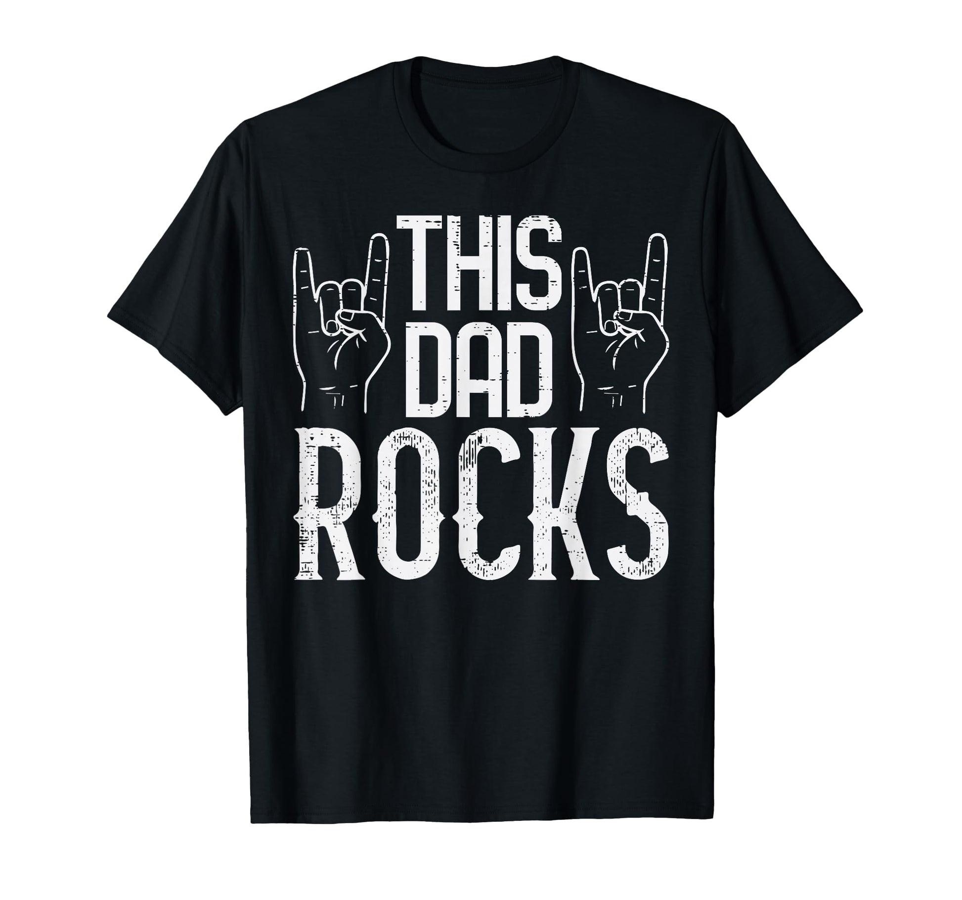 Fathers Day This Dad Rocks Rocker Hand T-Shirt - Custom Art Print Unisex - T-Shirt, Sweatshirt, Hoodie