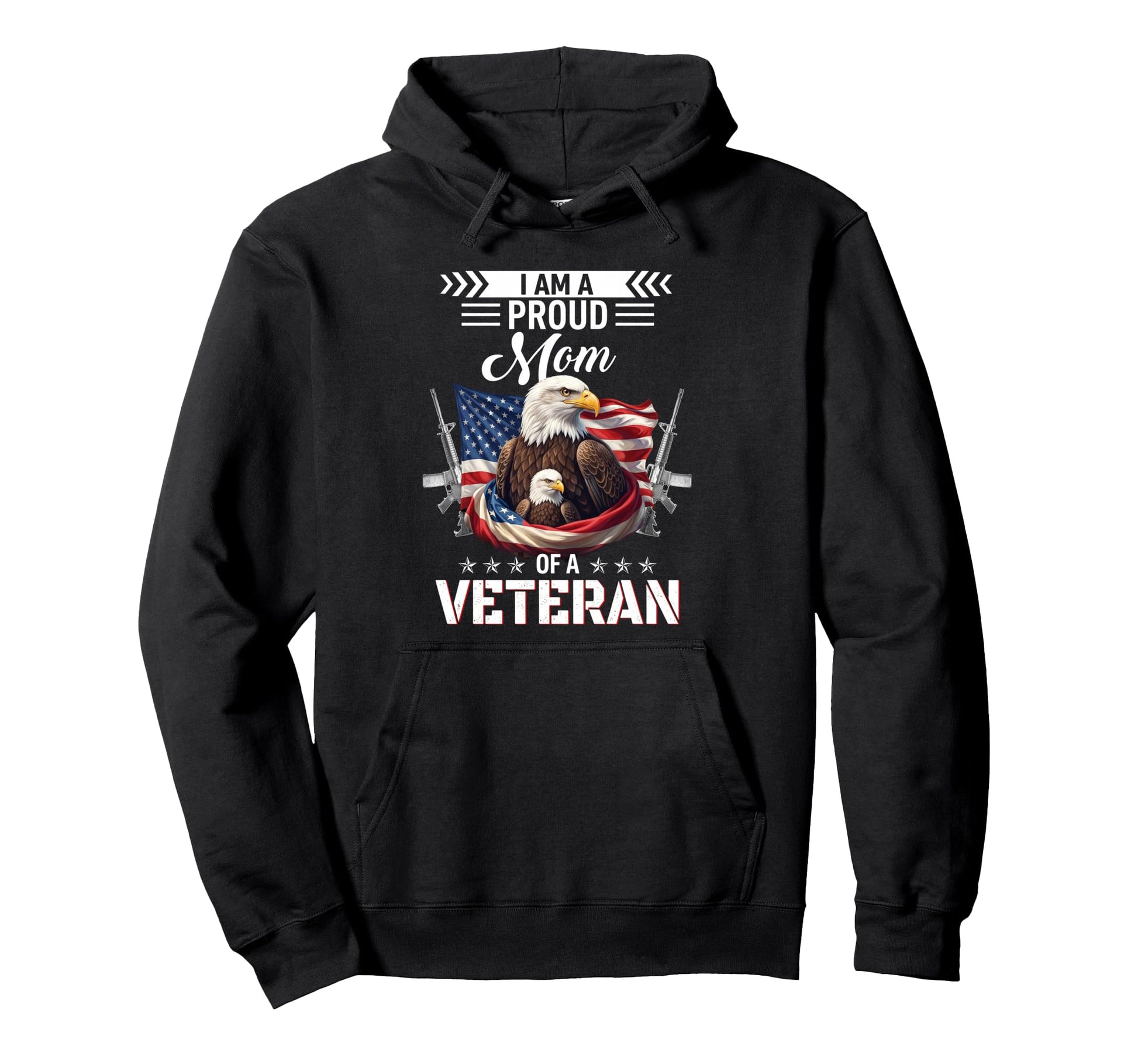 Proud Mom Veteran Nothing Scares Hoodie - Minimalist Print Men Women - T-Shirt, Sweatshirt, Hoodie