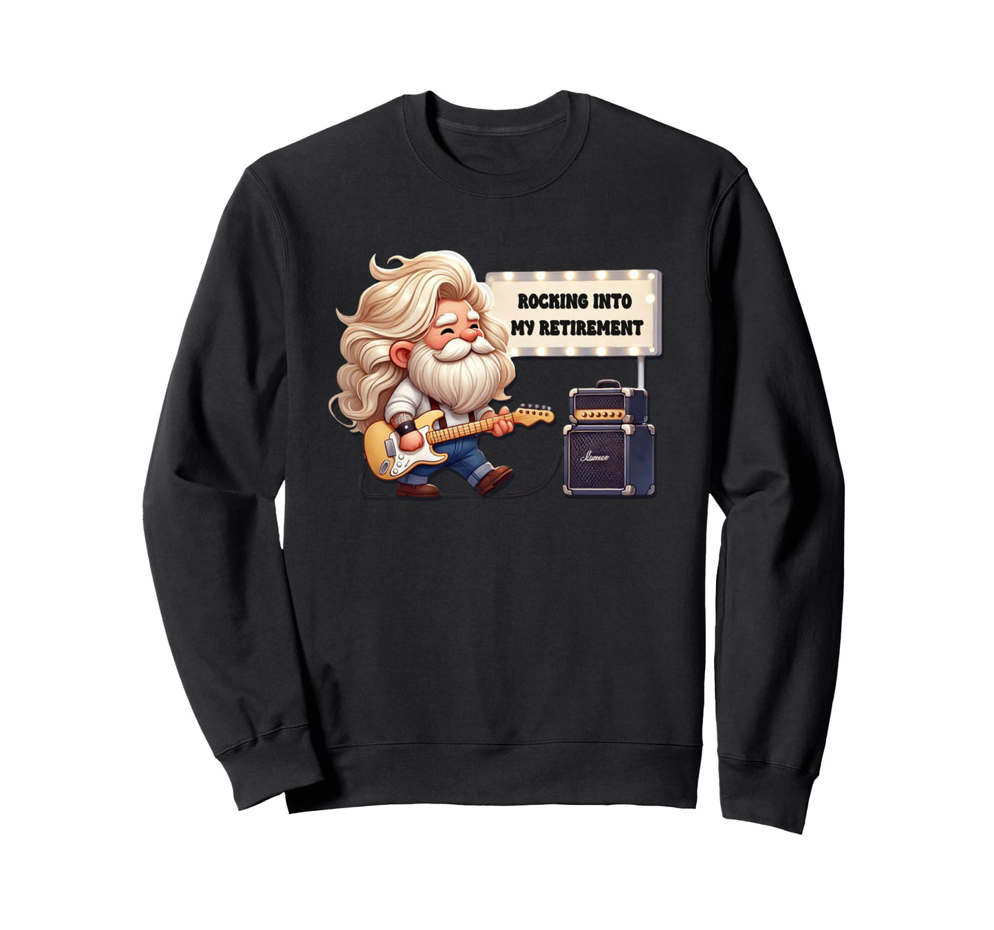Funny Rocker Biker Gnome Dad Sweatshirt - Fun Novelty Design Unisex - T-Shirt, Sweatshirt, Hoodie