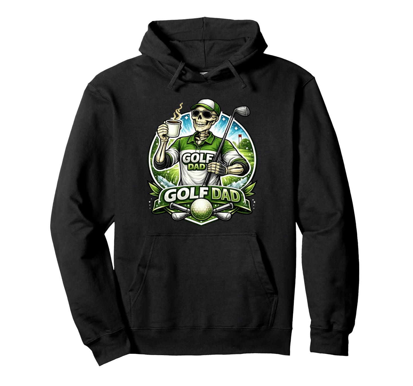 Golf Dad Funny Weekend Skeleton Hoodie - Streetwear Style for Adults - T-Shirt, Sweatshirt, Hoodie